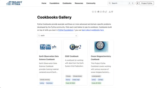 Rebuilding Project Pythia's gallery on reusable MyST tooling
